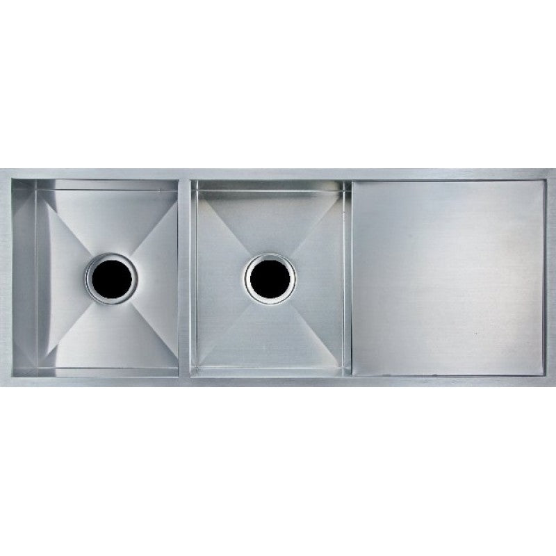 1.2mm Handmade Top/Undermount Double Bowls Kitchen Sink | 1160 x 460 x 230 mm