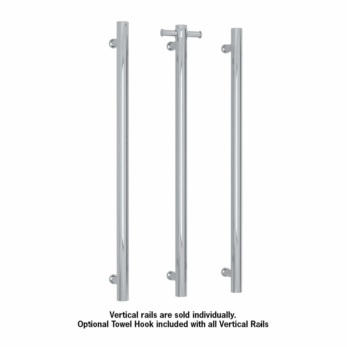 Thermorail Straight/Round Non-Heated Vertical Bar With Optional Hook