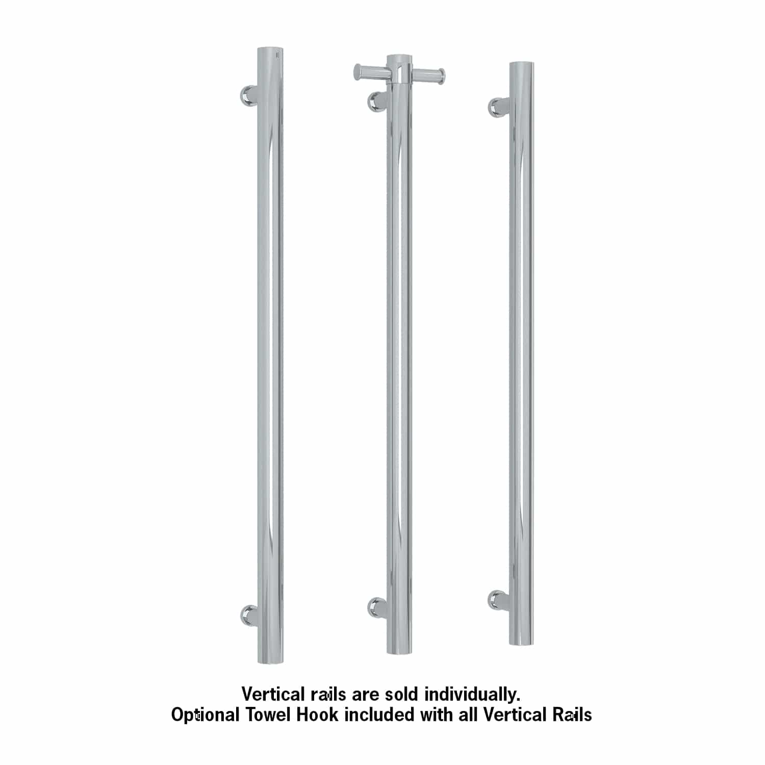 Thermorail Straight/Round Non-Heated Vertical Bar With Optional Hook
