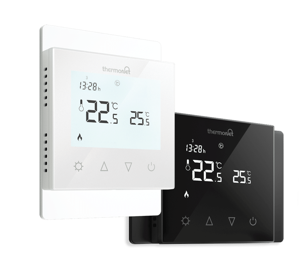 Thermotouch 7.6iG White Glass Thermostat 16A Max Load