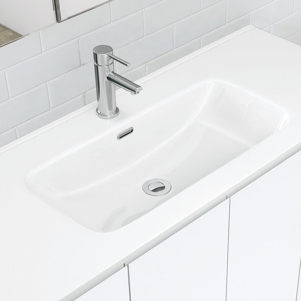 Joli Fingerpull Satin White 900 Vanity On Kickboard