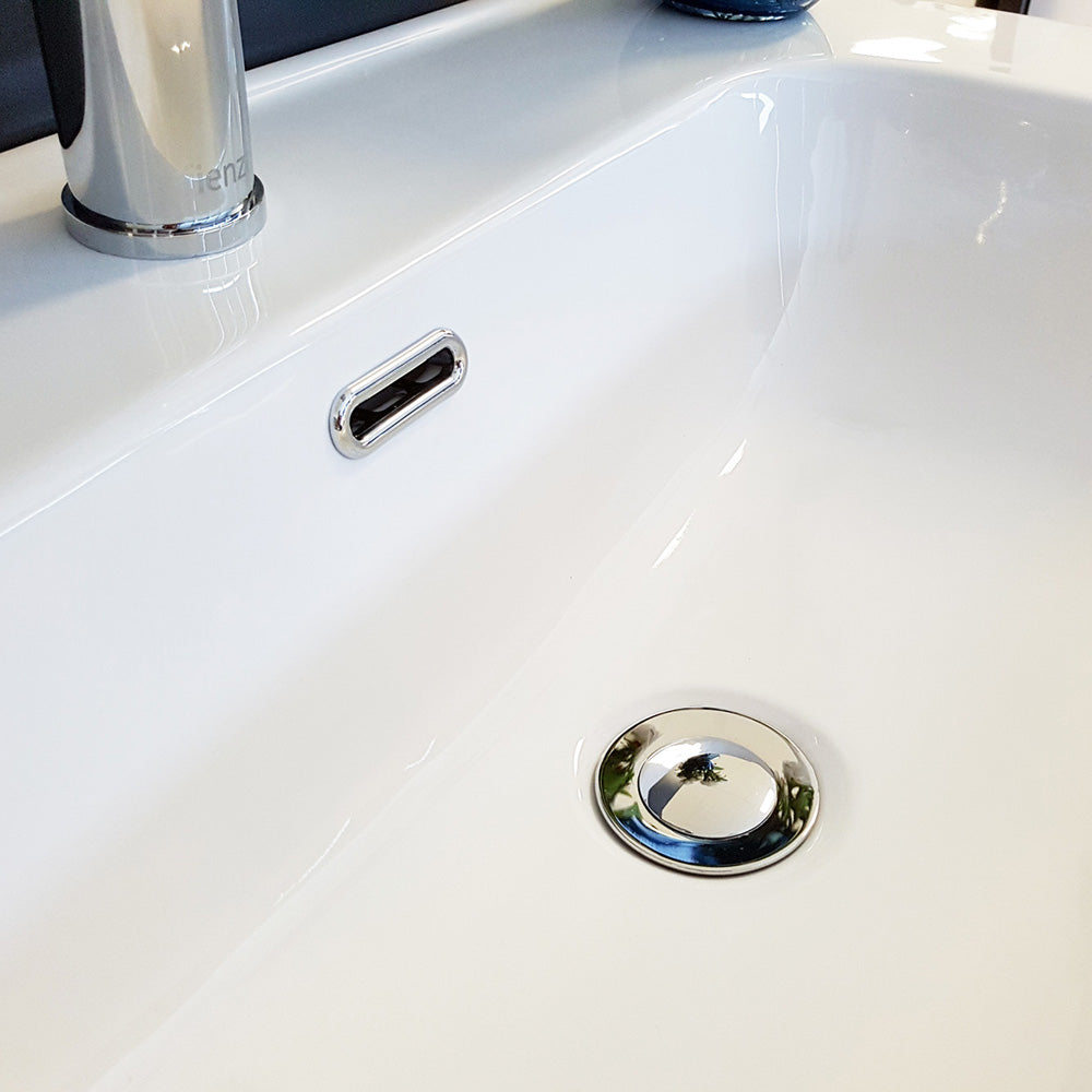 Joli Fingerpull Satin White 900 Vanity On Kickboard