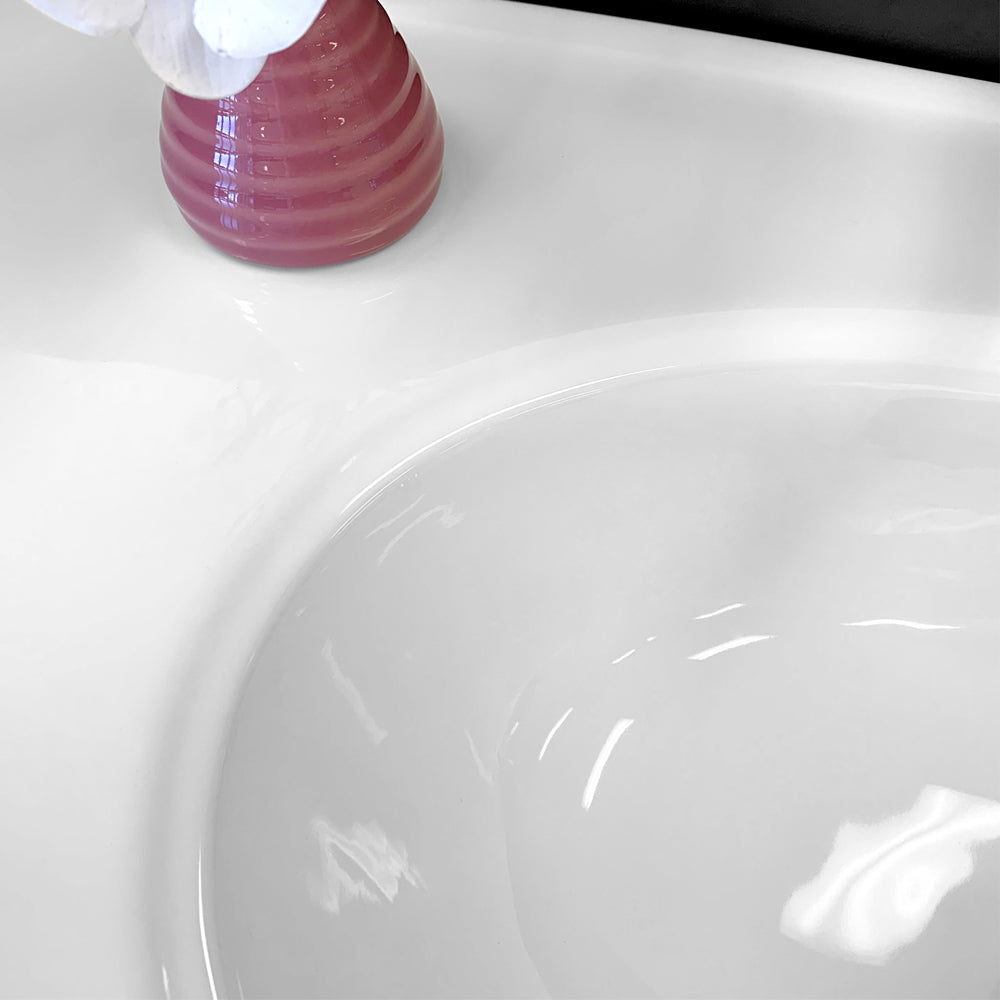 Rotondo Fingerpull Gloss White 900 Vanity On Kickboard