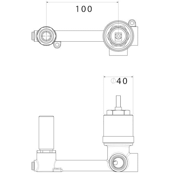 Methven Universal In-wall Body Wall Mounted Mixer with Spout AU
