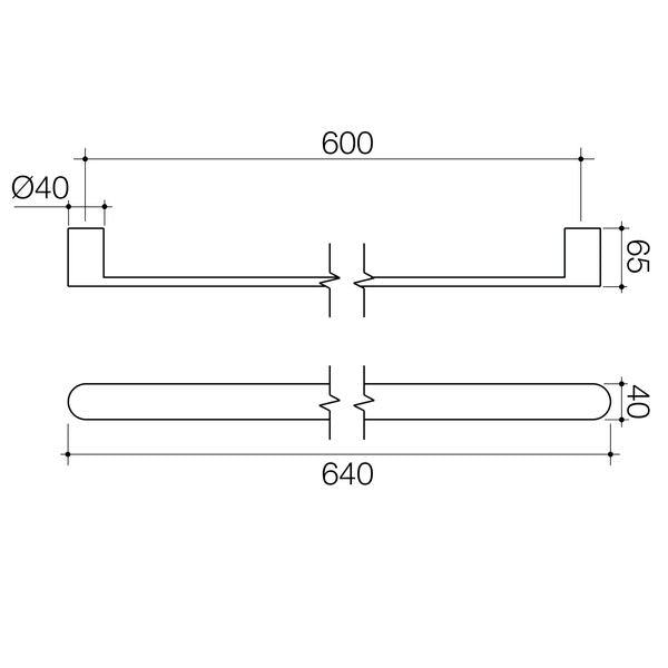 Caroma Urbane® II Heated Towel Rail - Horizontal (Transformer not included)