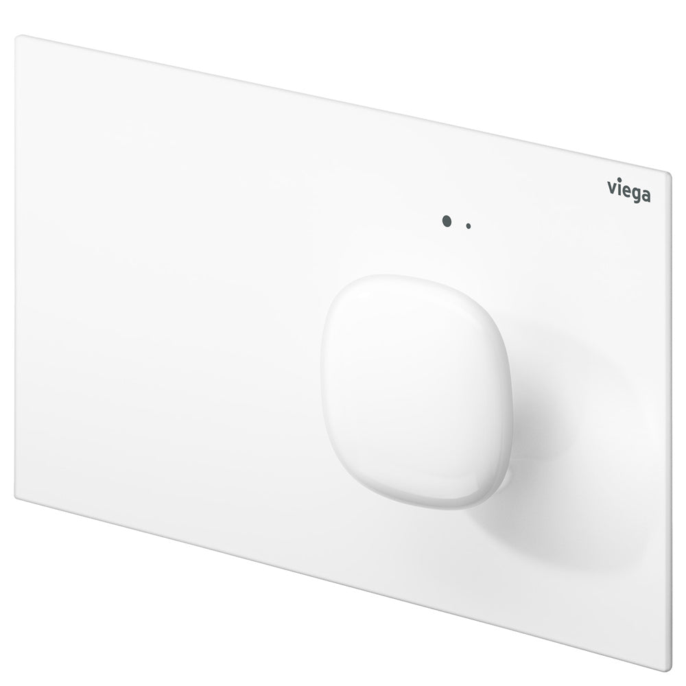 Viega Visign More 202 Electronic Flush Plate with LED Lamps, White and Chrome