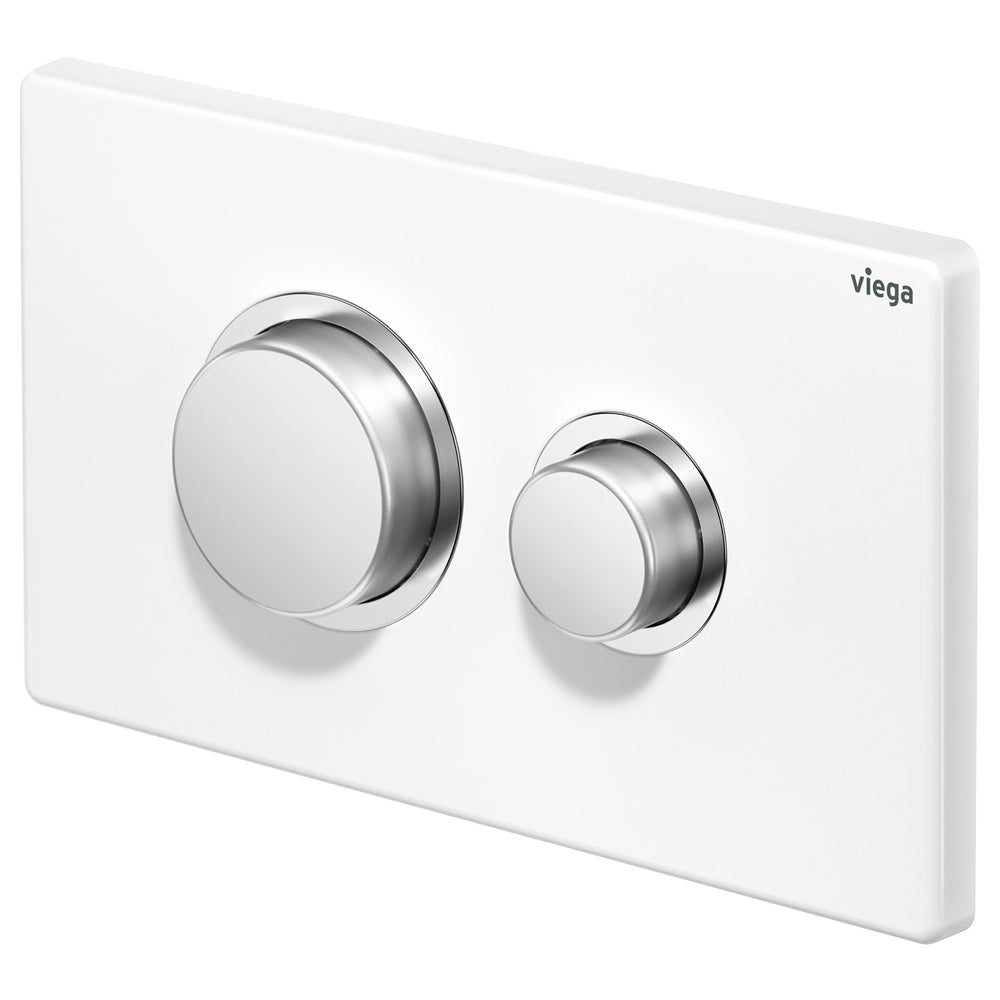 Viega Visign Public 11 Raised Button Flush Plate, Stainless Steel