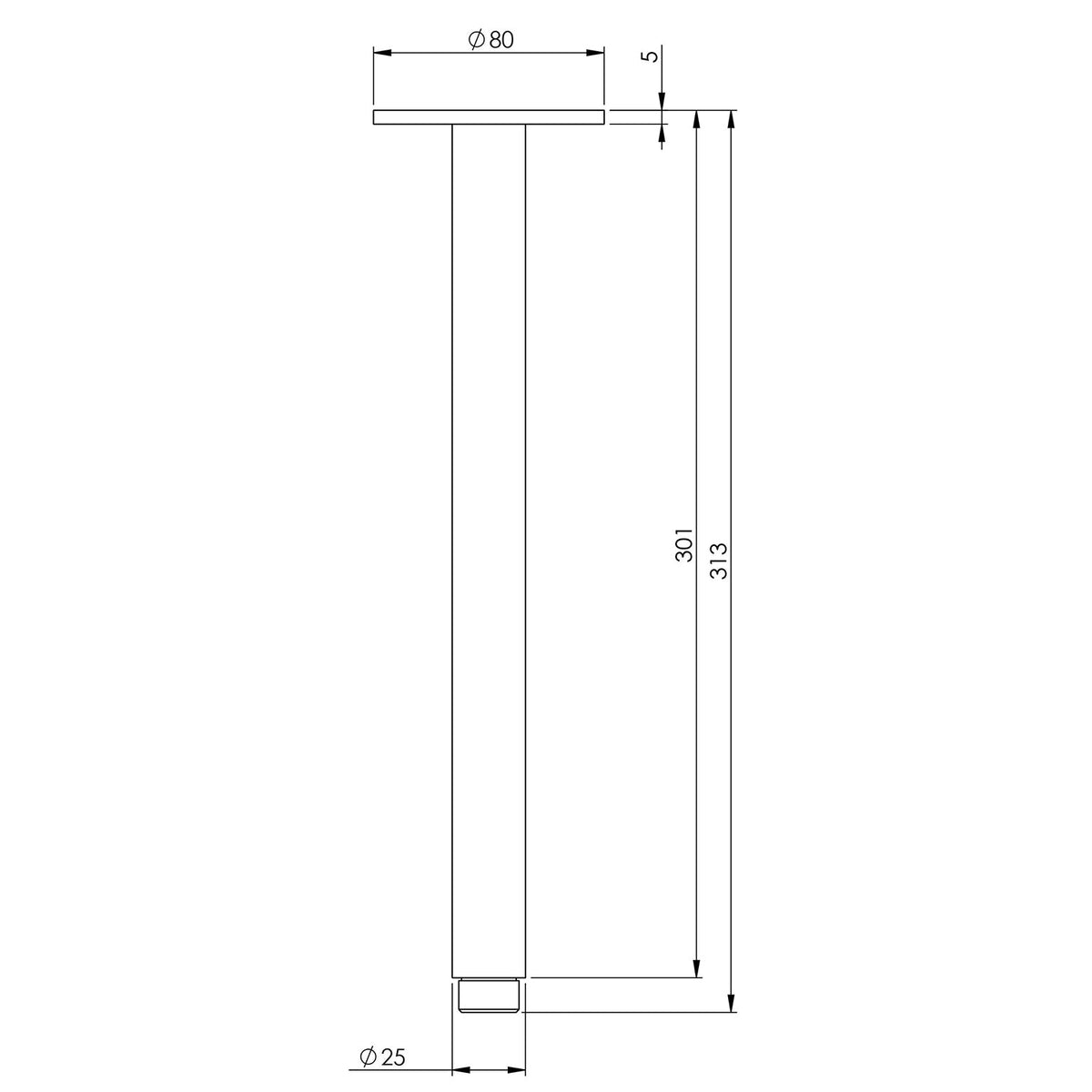 Phoenix Vivid Ceiling Arm 300mm