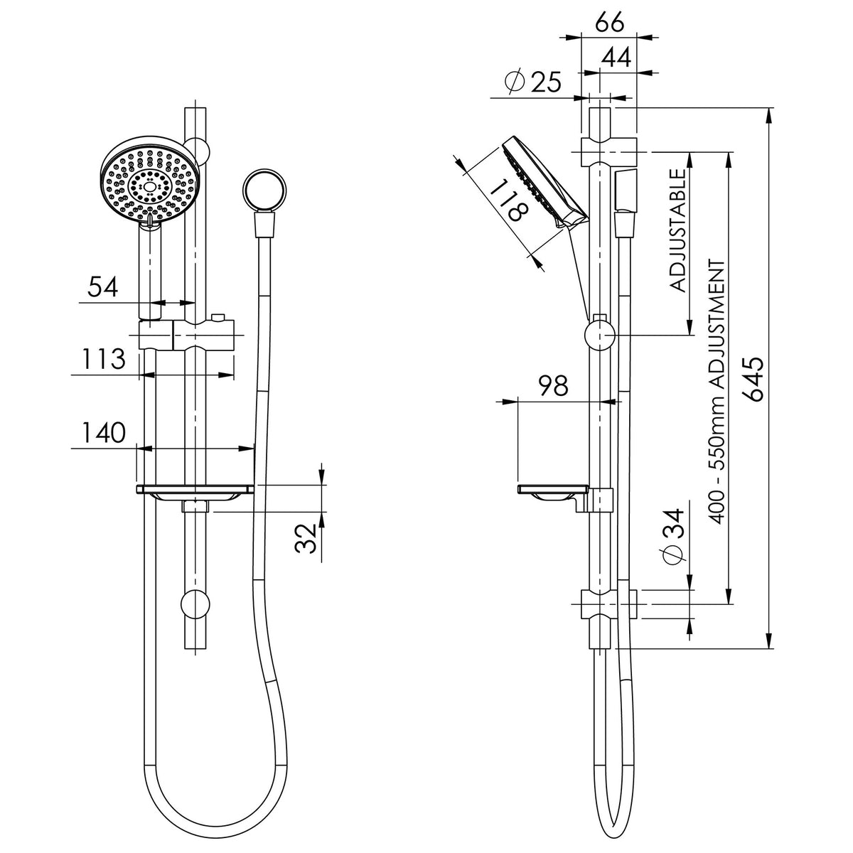 Phoenix Vivid Rail Shower