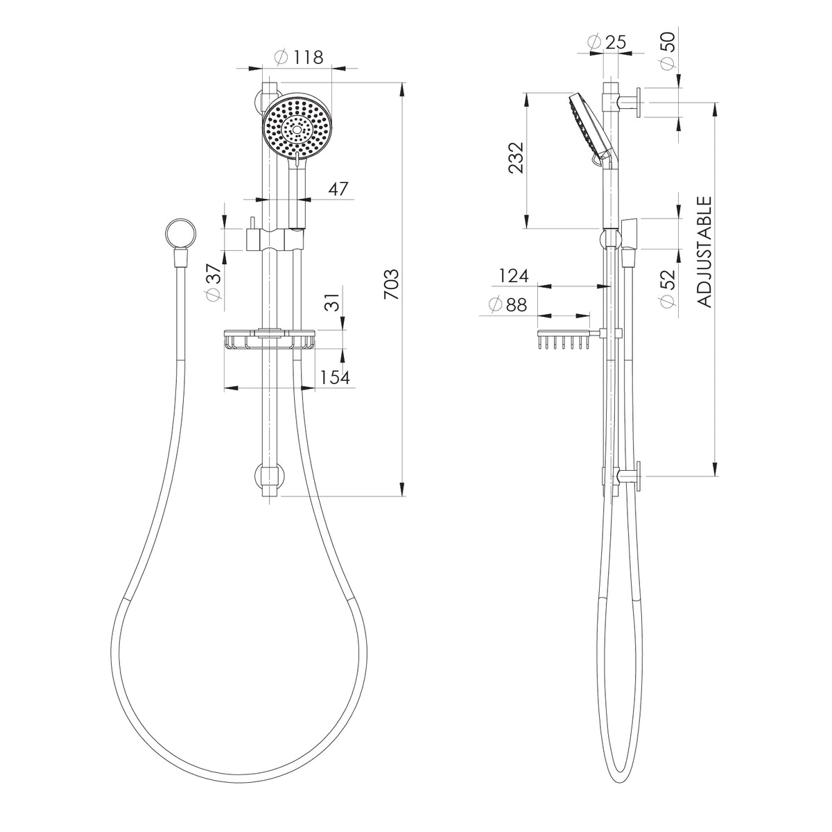 Phoenix Vivid Premium Rail Shower