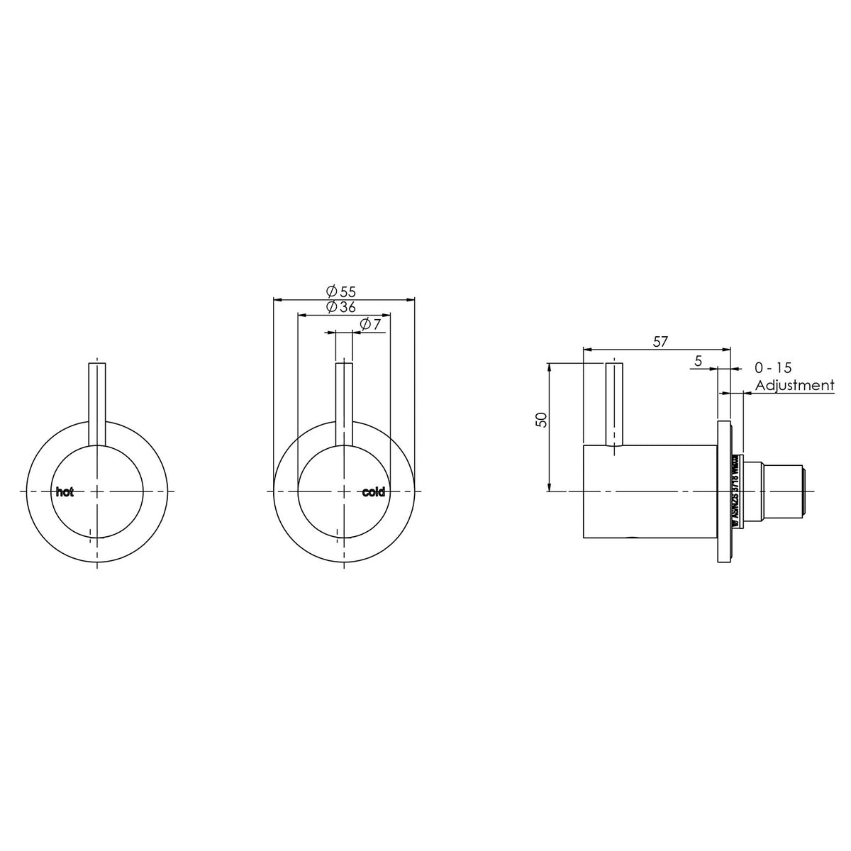 Phoenix Vivid Slimline Wall Top Assemblies – Lead Free