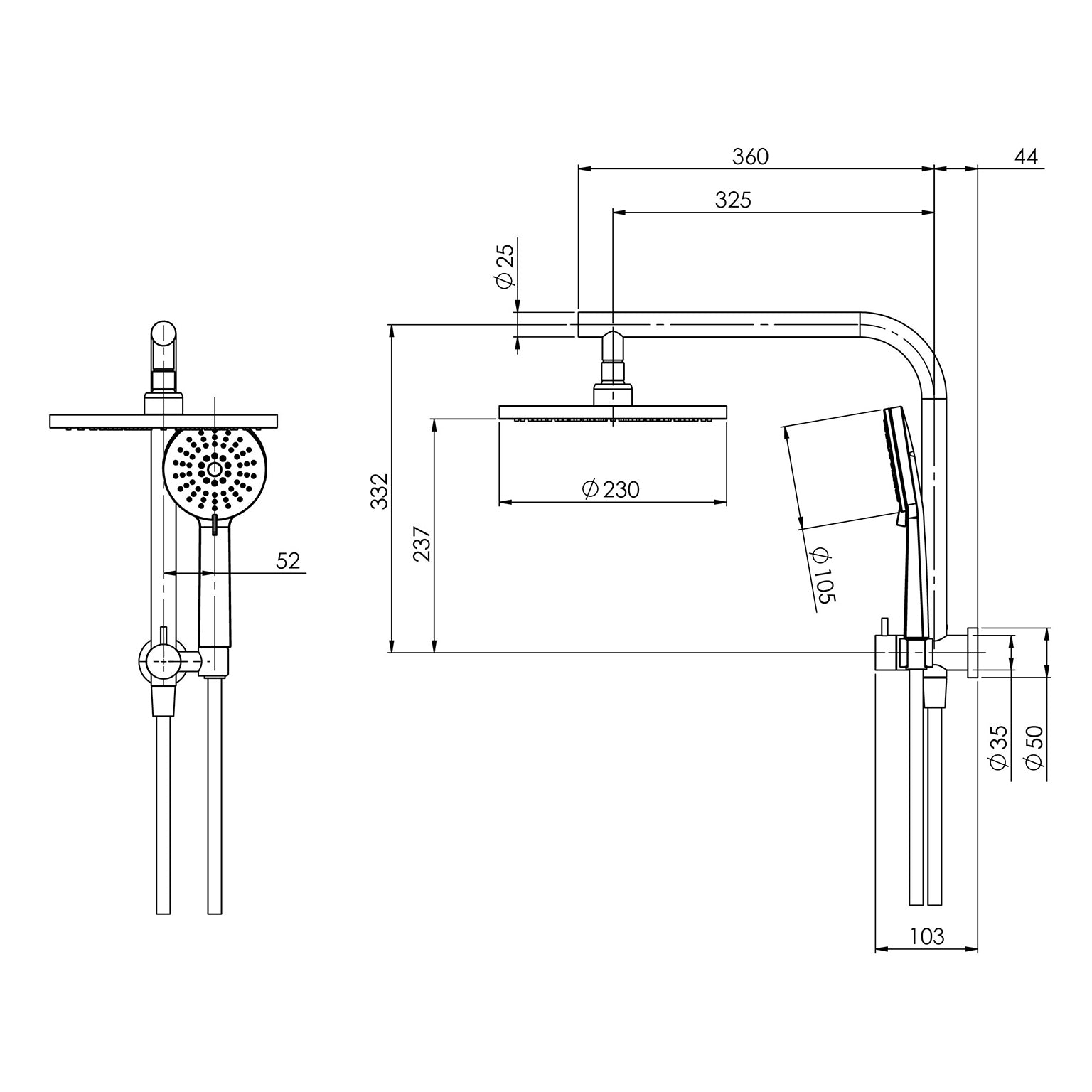Phoenix Vivid Slimline Compact Twin Shower