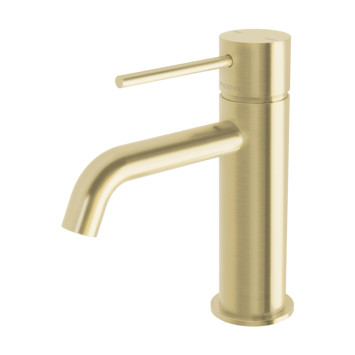Phoenix Vivid Slimline Basin Mixer Curved Outlet – Lead Free