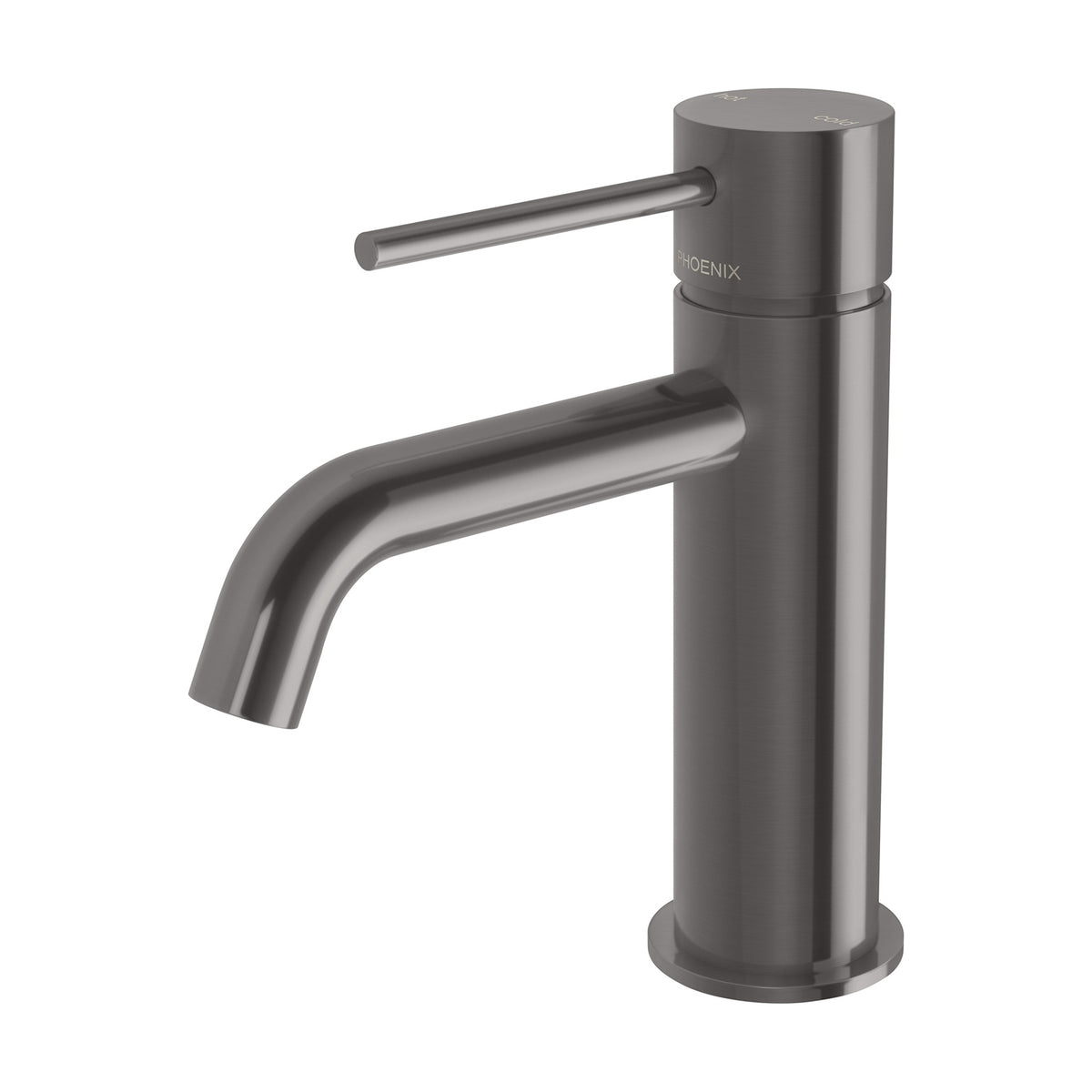 Phoenix Vivid Slimline Basin Mixer Curved Outlet – Lead Free