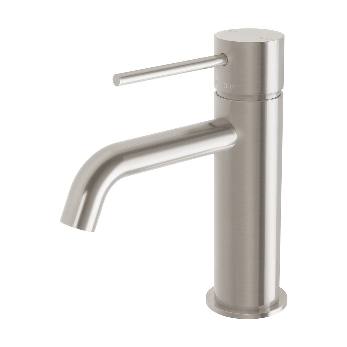 Phoenix Vivid Slimline Basin Mixer Curved Outlet – Lead Free