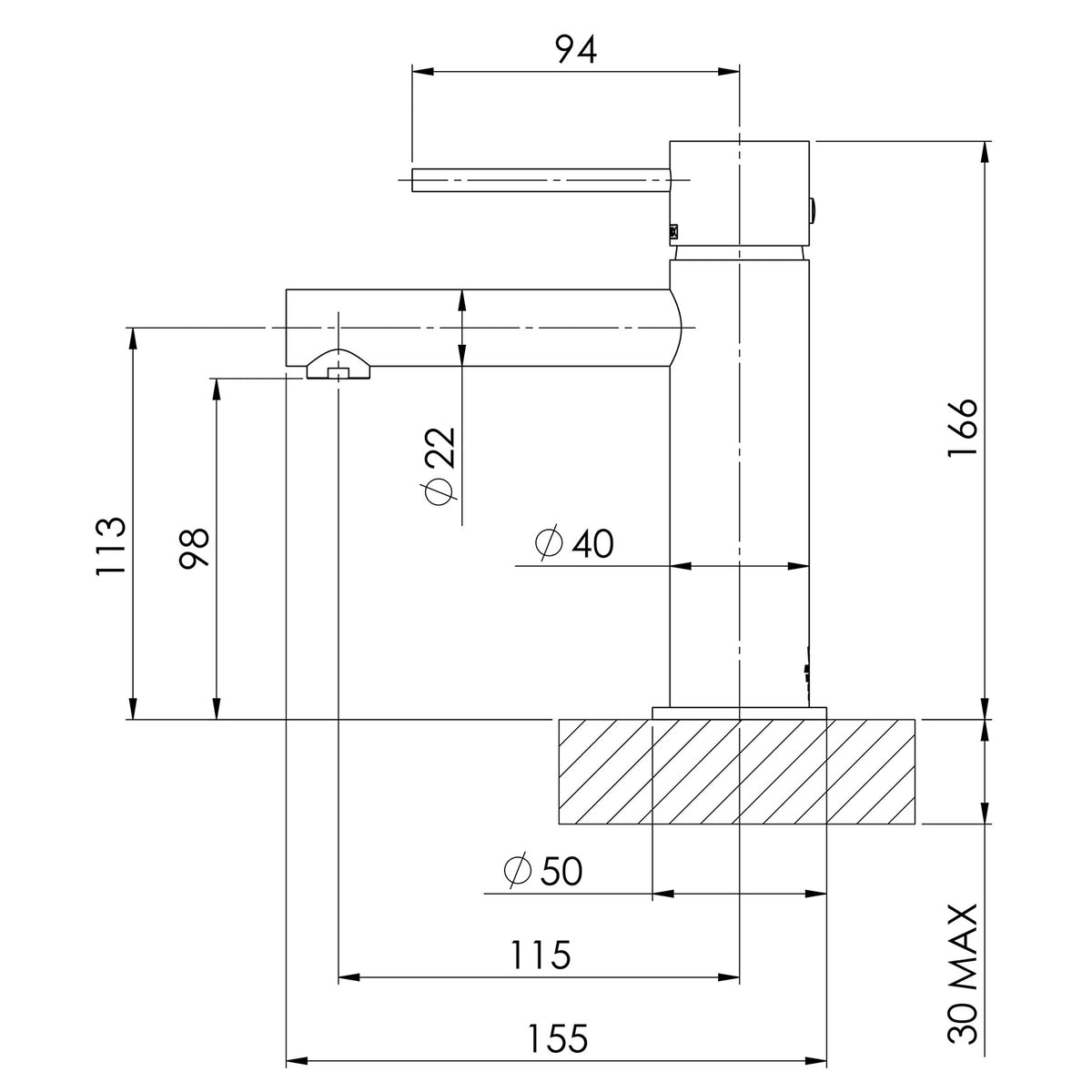 Phoenix Vivid Slimline Basin Mixer – Lead Free