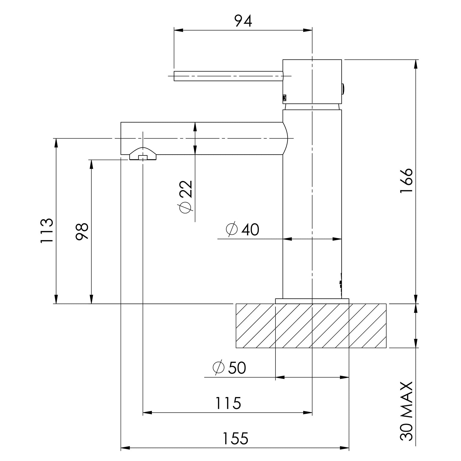 Phoenix Vivid Slimline Basin Mixer – Lead Free