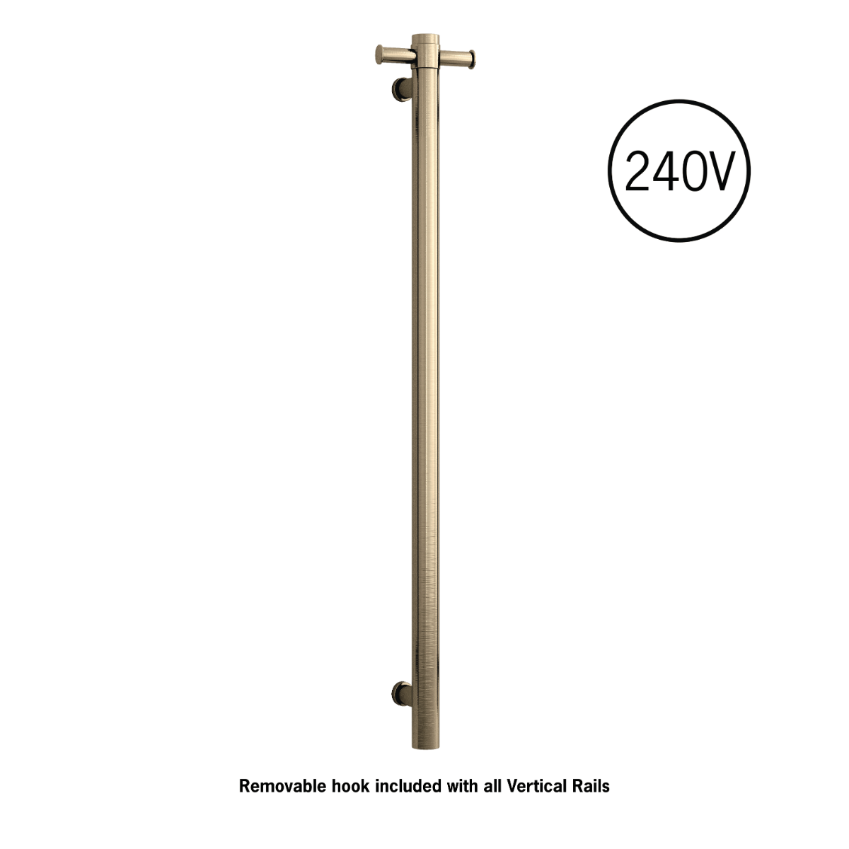 Thermorail Straight/Round 240Volt Vertical Bar With Optional Hook