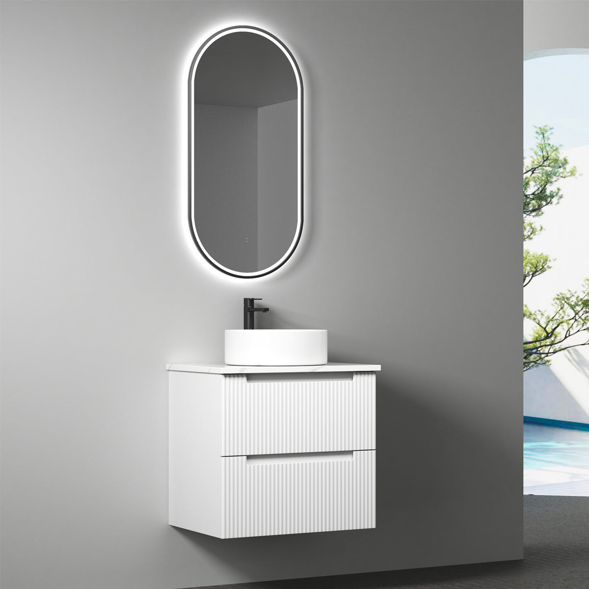 Aulic Verona Mark II Wall Hung Vanity 600mm in Matte White