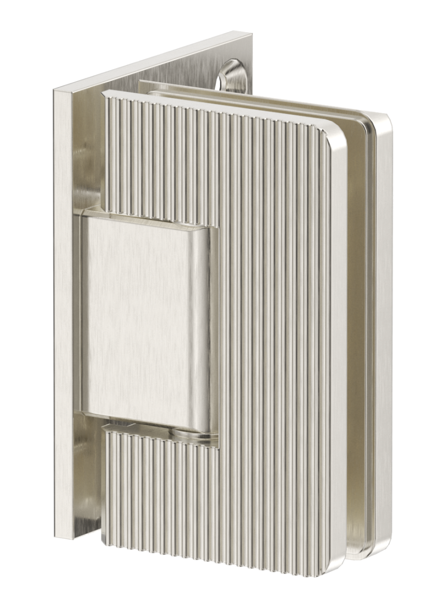 Bella Vista Shower Screen Hinge - Fluted - Glass to Wall - Brushed Nickel
