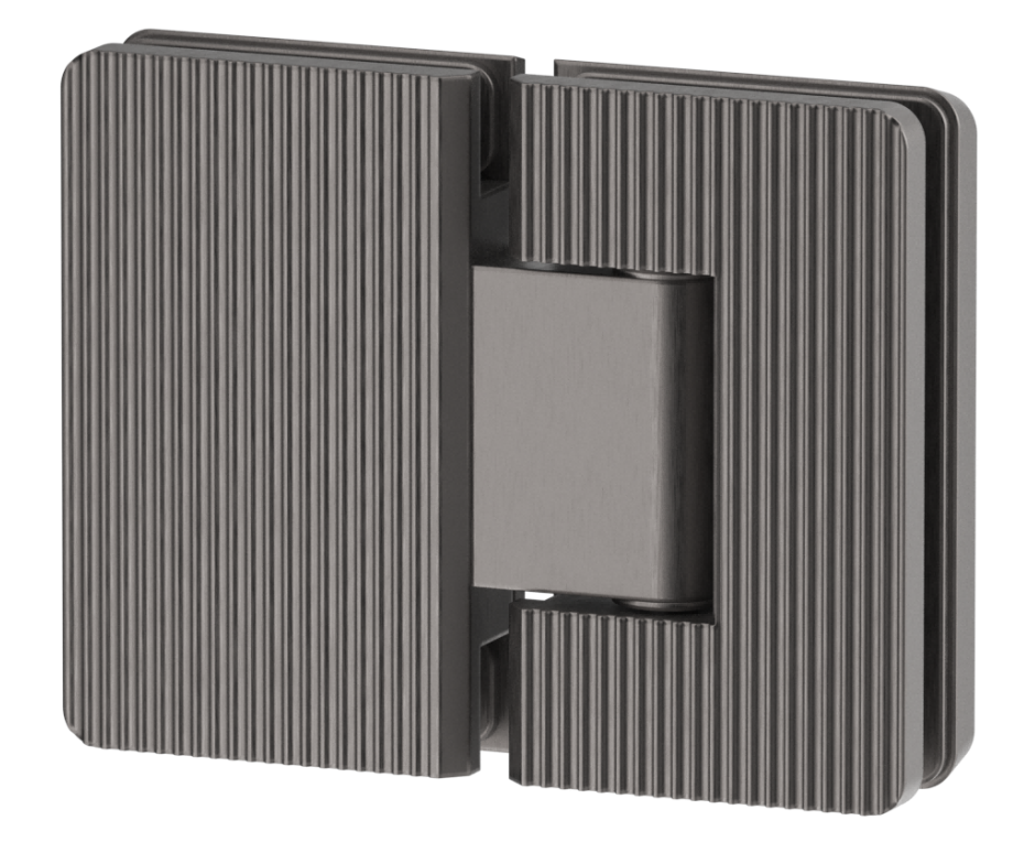 Bella Vista Shower Screen Hinge - Fluted - Glass to Glass - Gun Metal
