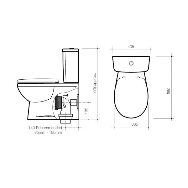 Stylus Venecia Wall Faced Close Coupled Bottom Inlet Soft Close Suite