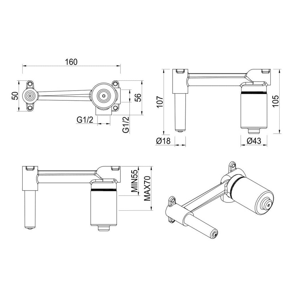 Bella Vista Tiago, Beki, Eleniko, Kaza - Wall-Spout Combo - BODY ONLY