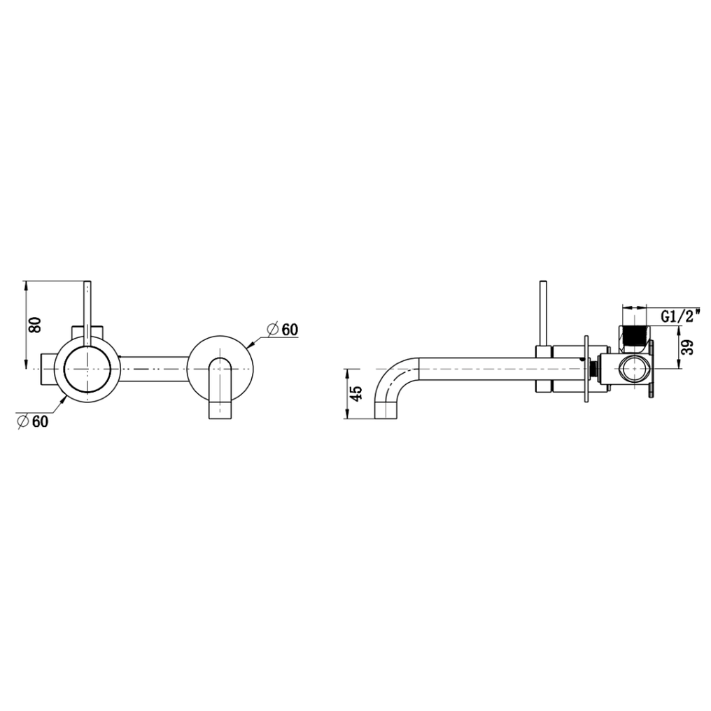 Bella Vista Mica Wall-Spout Combo - 2P - Reverse - TRIM KIT ONLY