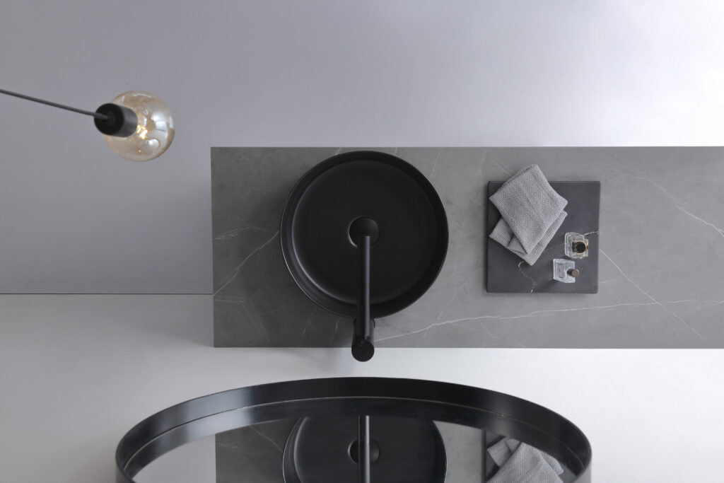 Aulic Dove Above Counter Basin Matte Black