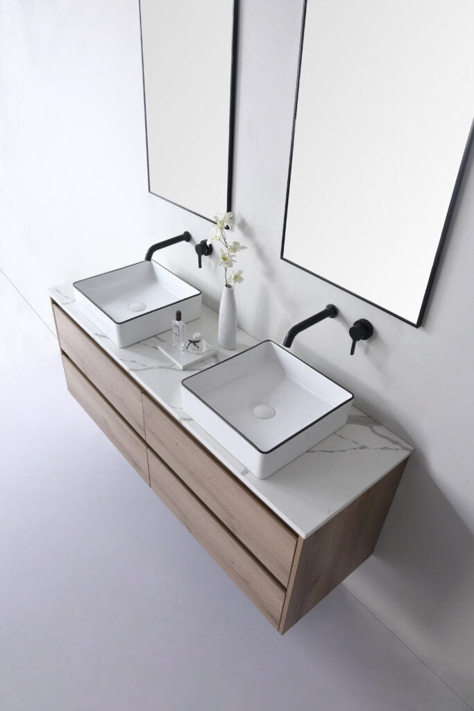 Aulic Macleod Above Counter Basin Gloss White with Black Edge