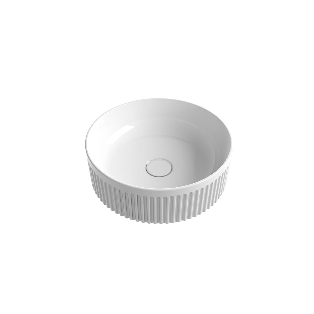 Aulic Lilac Above Counter Basin with V Groove Surface Gloss White