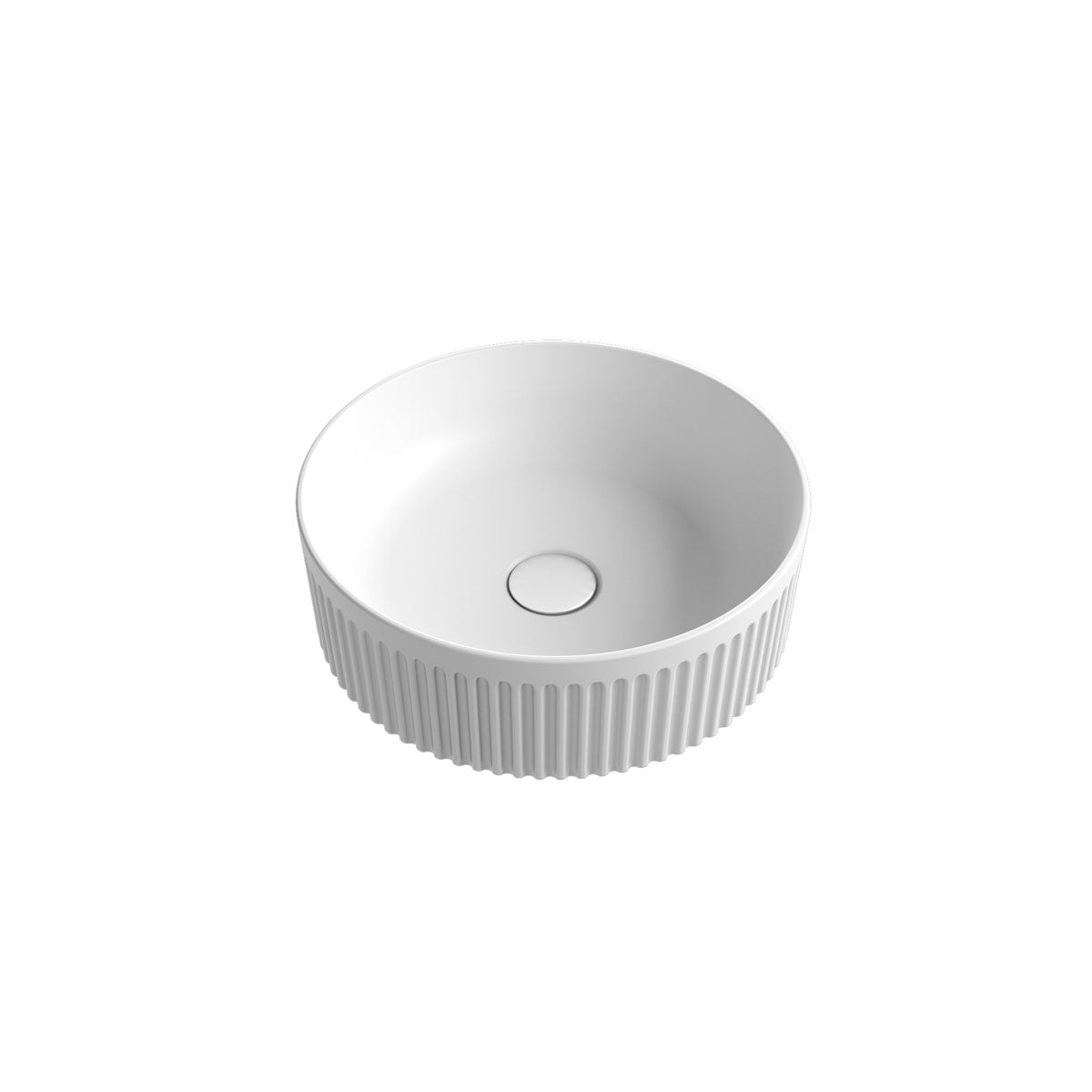Aulic Lilac Above Counter Basin with V Groove Surface Matte White