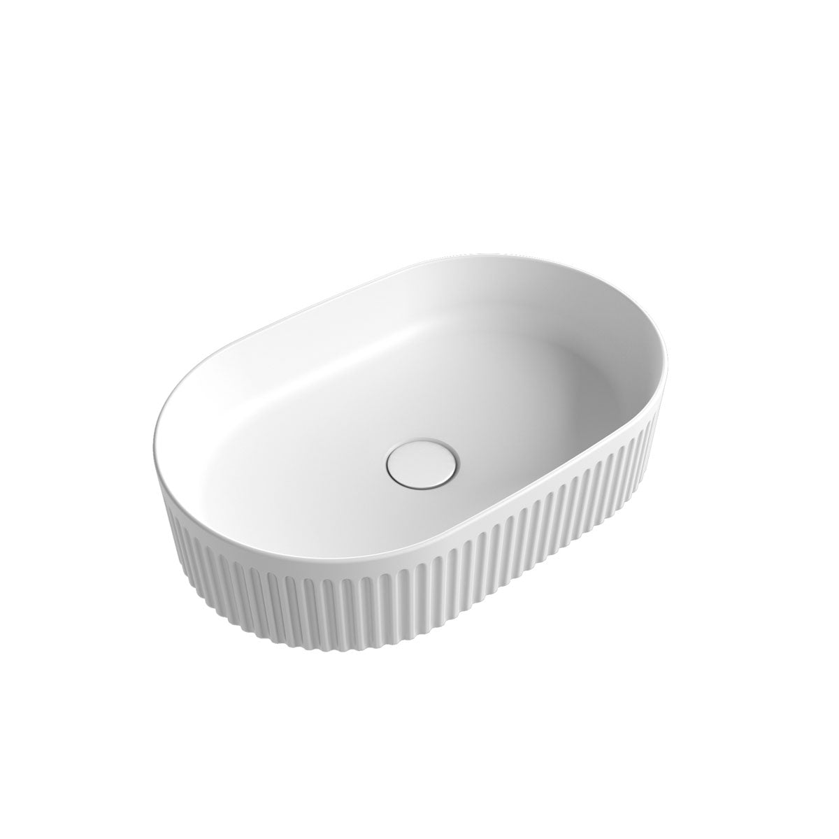 Aulic Cadel Pill Above Counter Basin with V Groove Surface Matte White