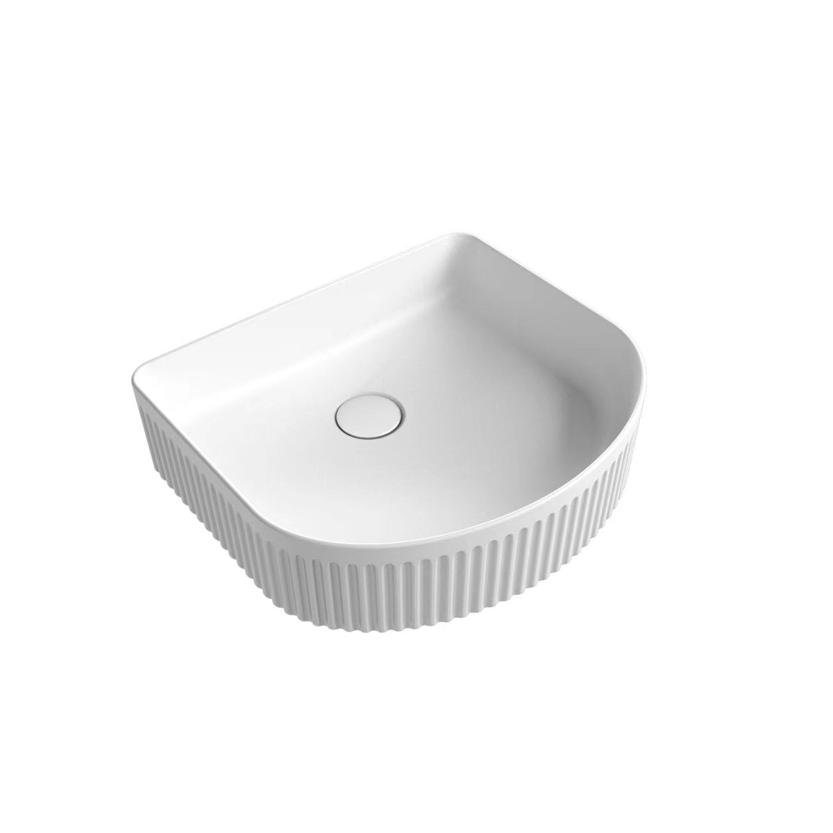 Aulic Cyrus Arch Above Counter Basin with V Groove Surface Gloss White