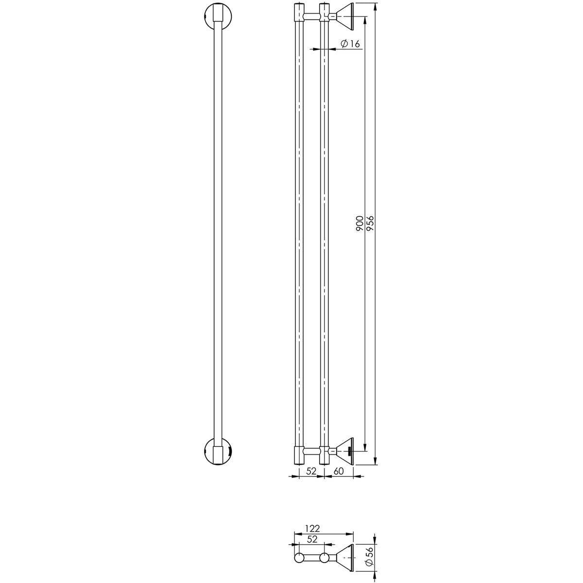 Phoenix Ivy Double Towel Rail 900mm