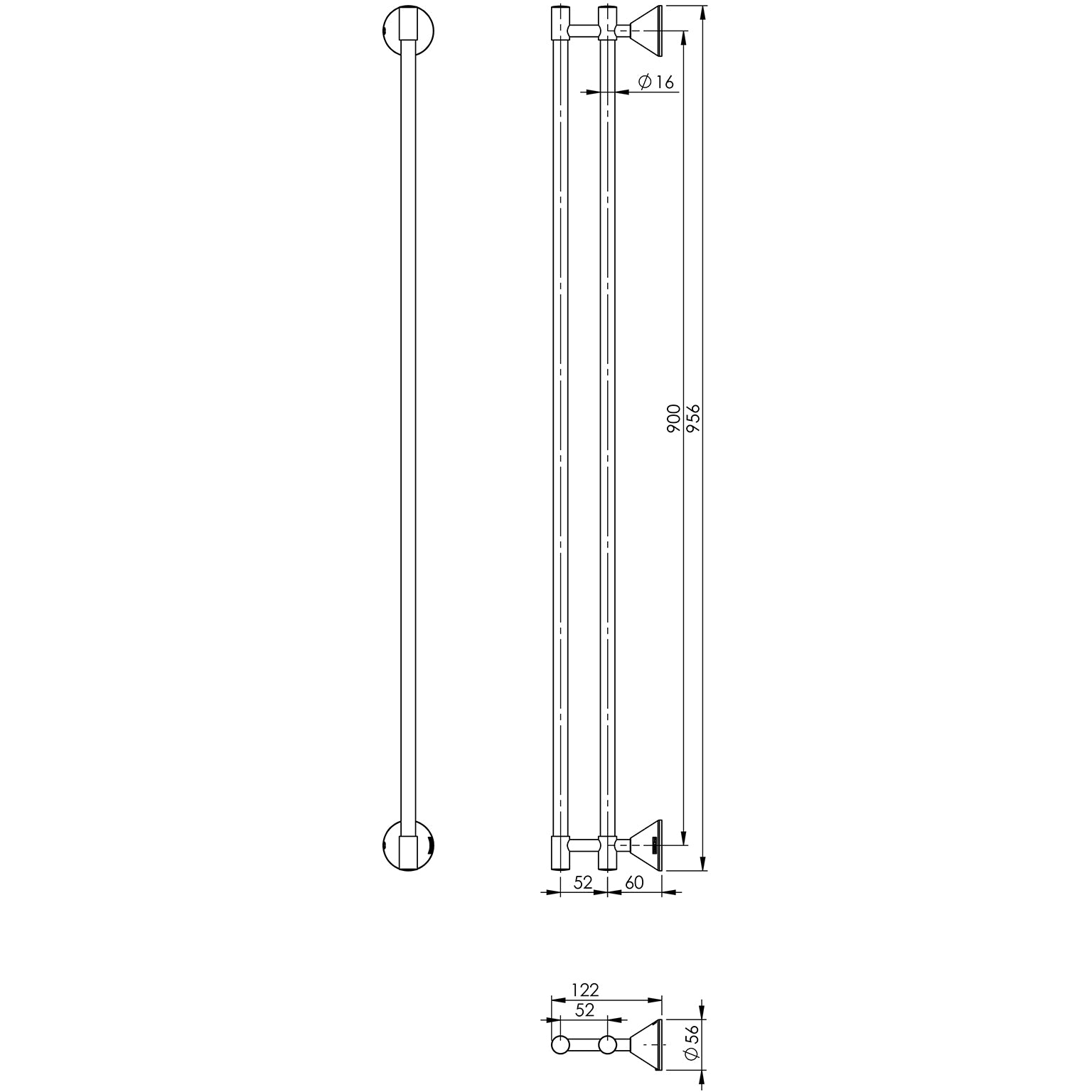 Phoenix Ivy Double Towel Rail 900mm