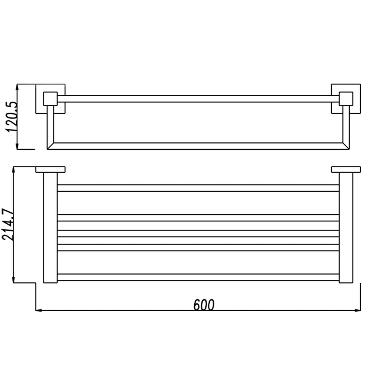 BLAZE Chrome Towel Rack 600mm