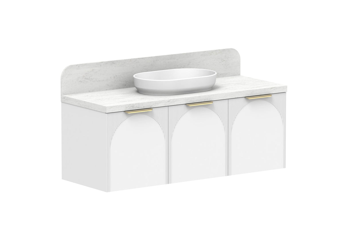 ADP Archie All-Door Wall Hung Vanity 1350mm in Ultra White