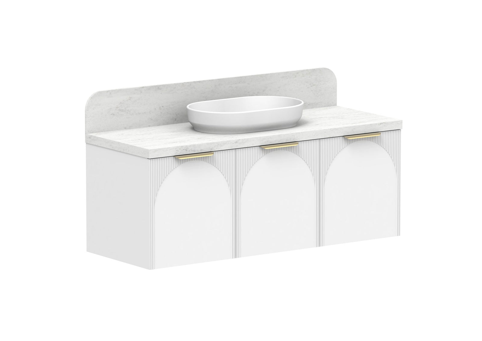 ADP Archie All-Door Wall Hung Vanity 1350mm in Ultra White