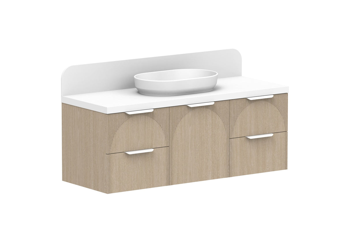 ADP Archie Door & Drawer Wall Hung Vanity 1350mm in Coastal Oak