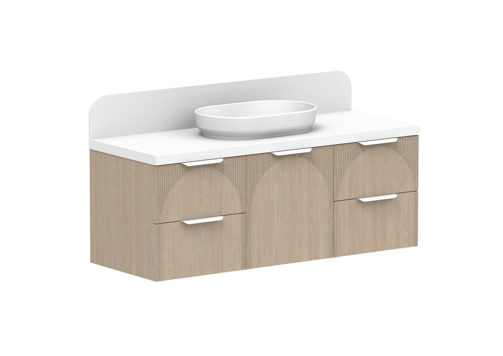 ADP Archie Door & Drawer Wall Hung Vanity 1350mm in Coastal Oak