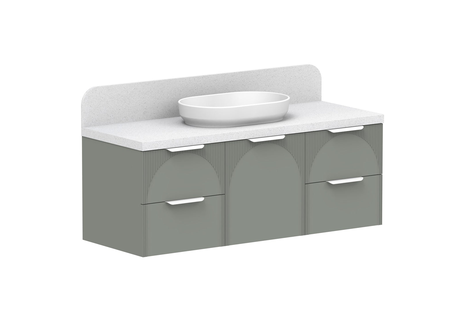 ADP Archie Door & Drawer Wall Hung Vanity 1350mm in Topiary