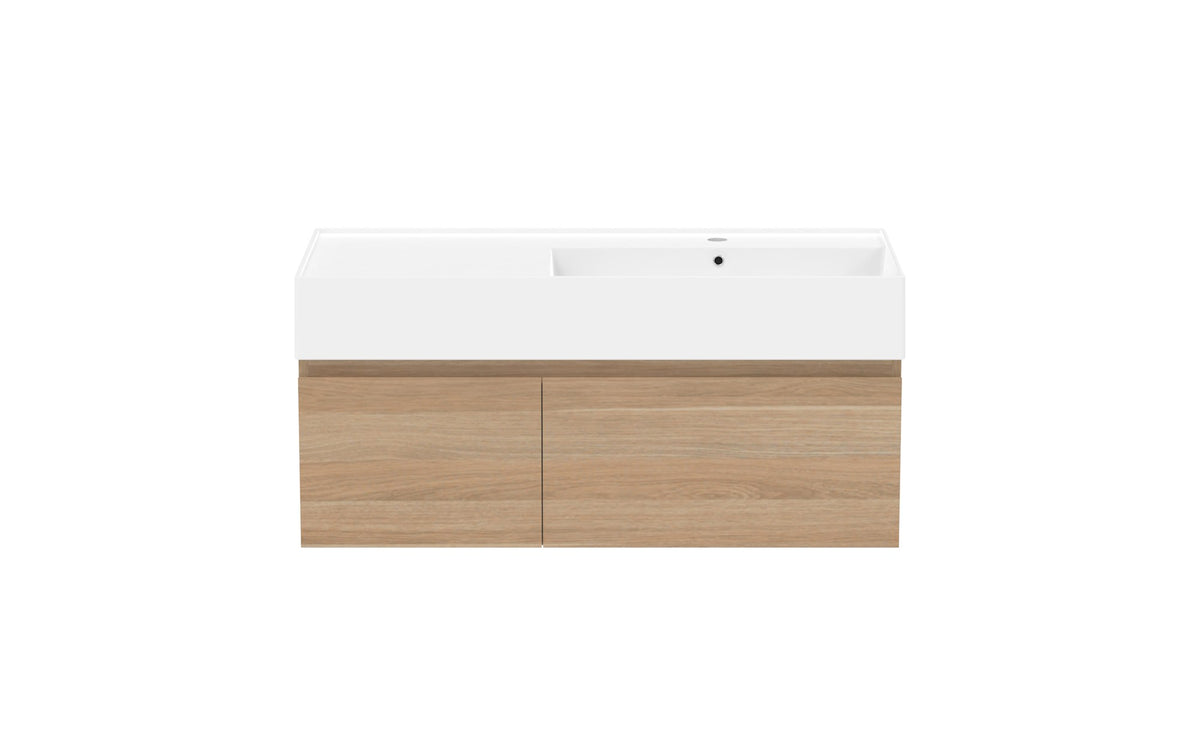 ADP Capri Wall Hung Vanity 1000mm right offset bowl, front view