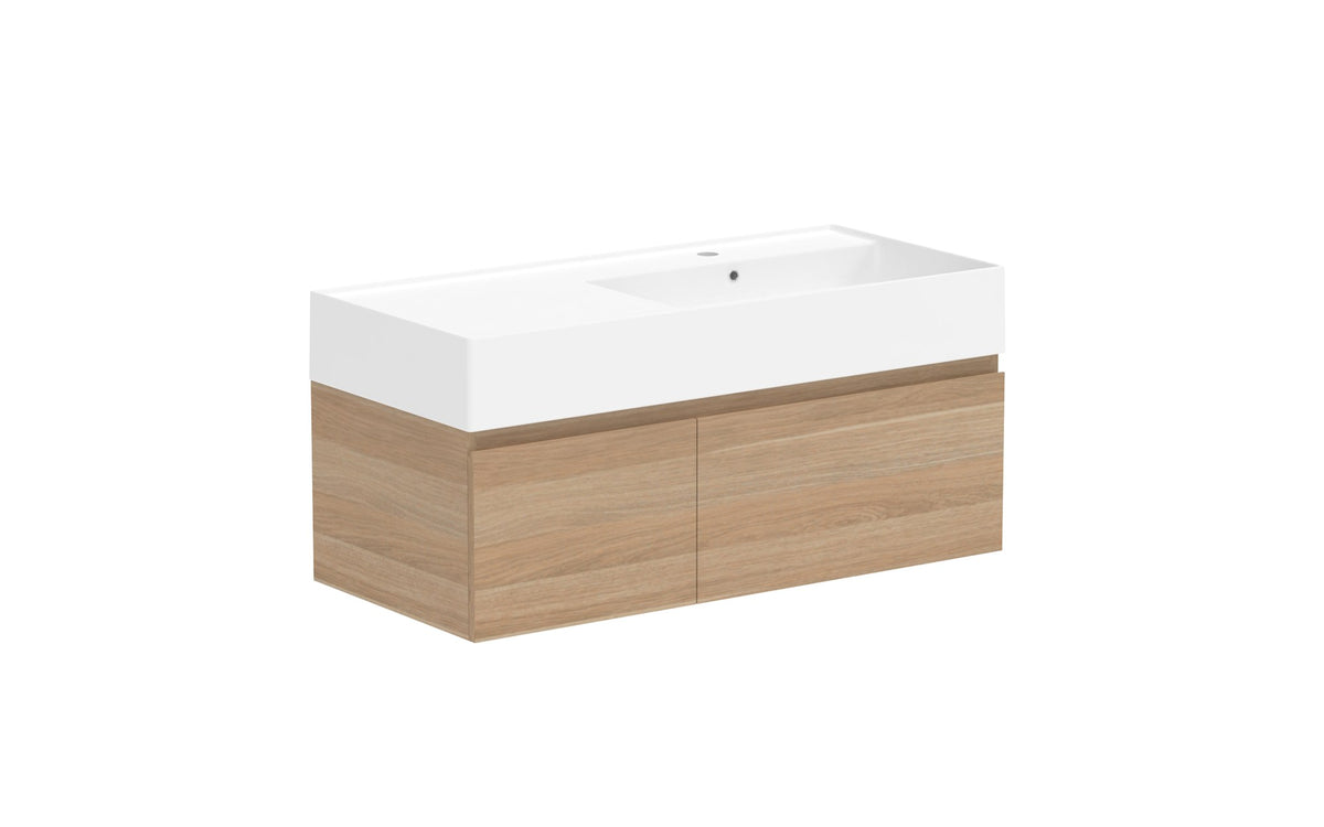 ADP Capri Wall Hung Vanity 1000mm right offset bowl