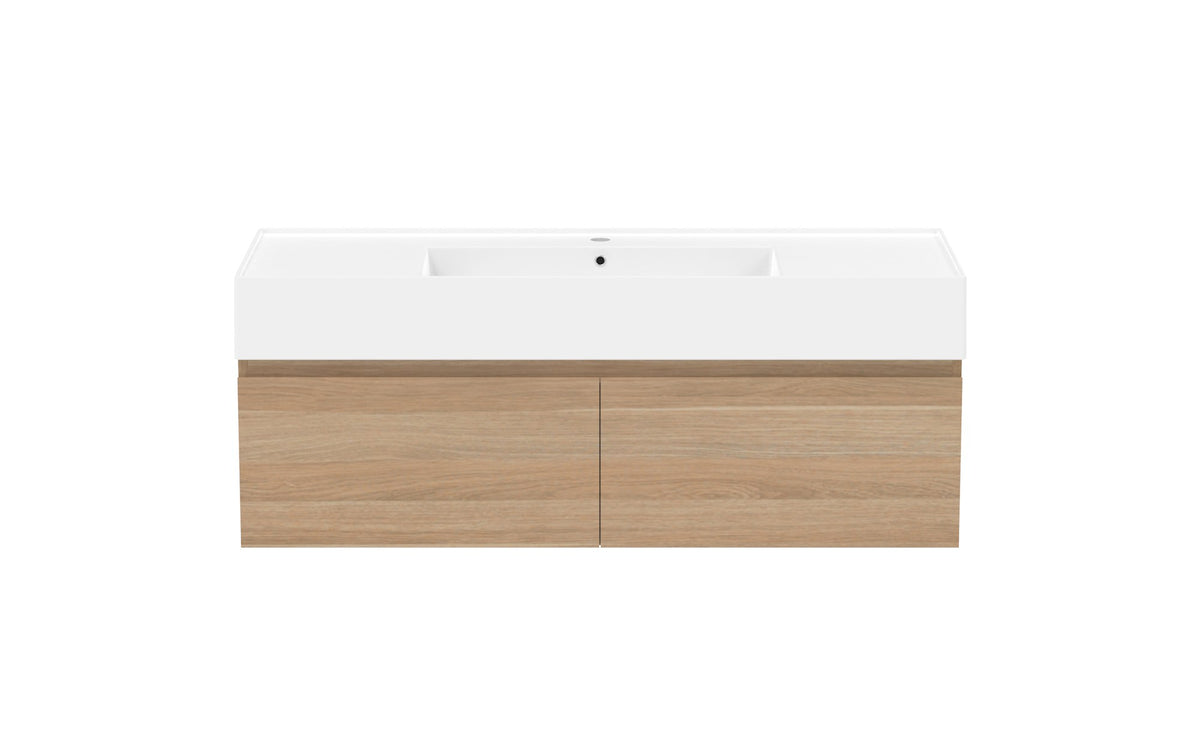 ADP Capri Wall Hung Vanity 1200mm centre bowl, front view