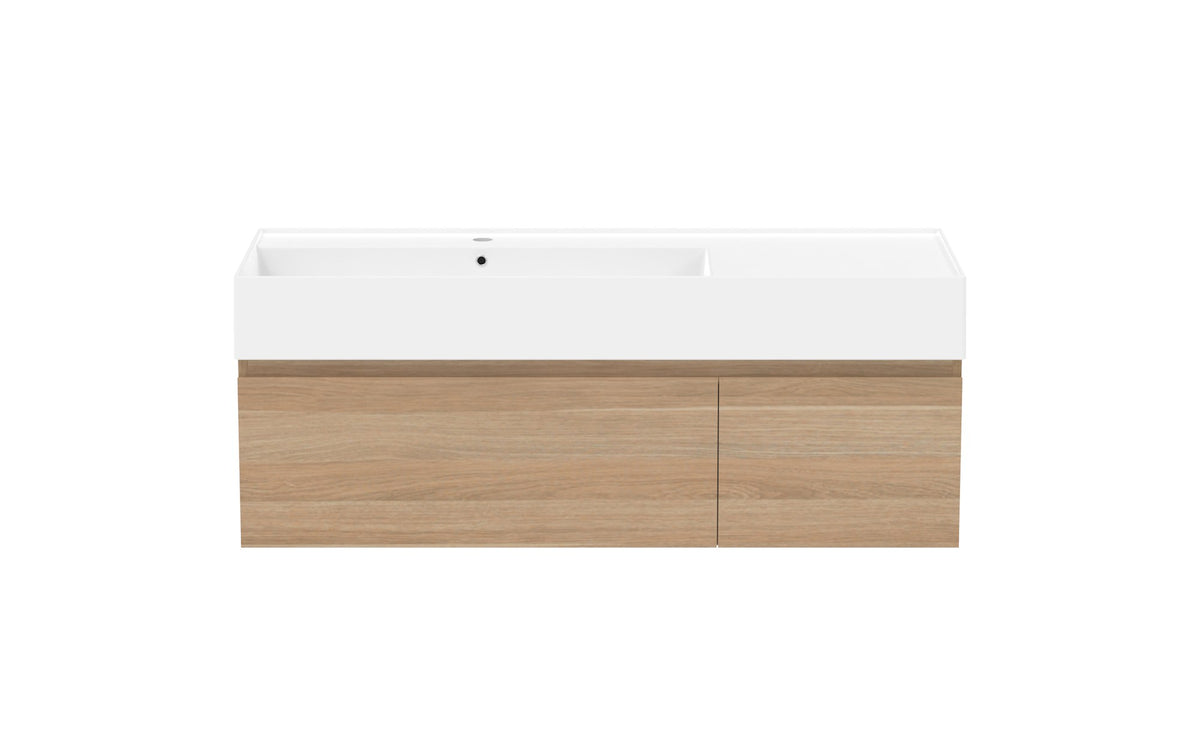ADP Capri Wall Hung Vanity 1200mm left offset bowl, front view