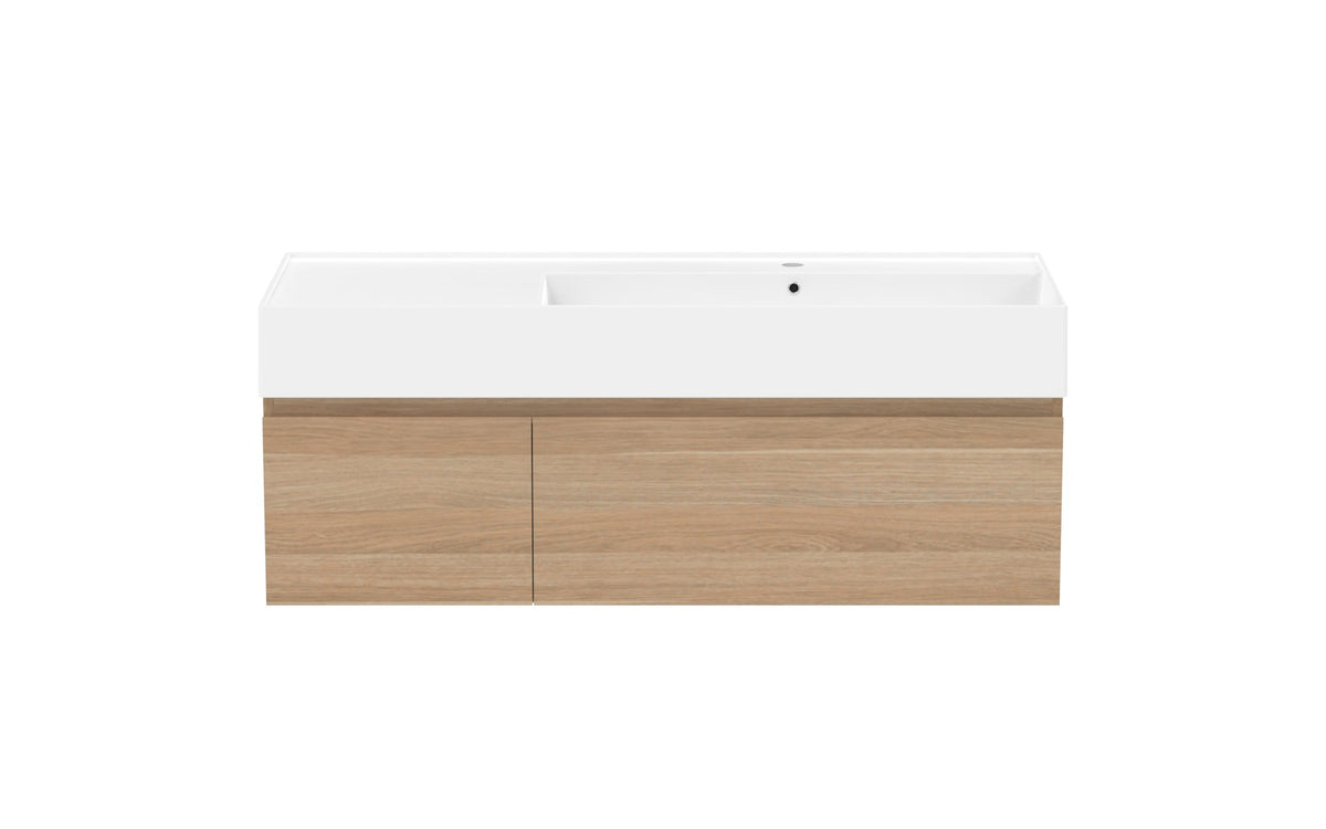 ADP Capri Wall Hung Vanity 1200mm right offset bowl, front view