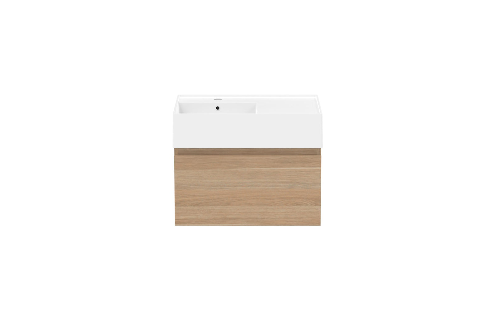 ADP Capri Wall Hung Vanity 600mm left offset bowl, front view