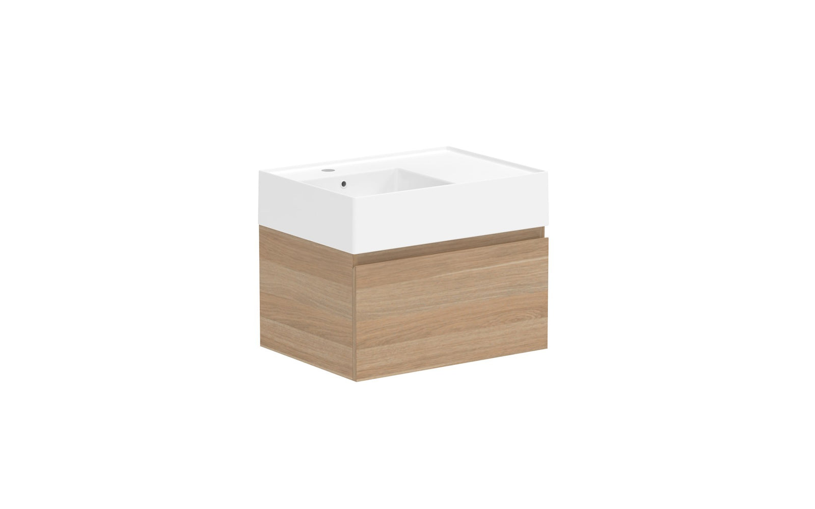 ADP Capri Wall Hung Vanity 600mm left offset bowl