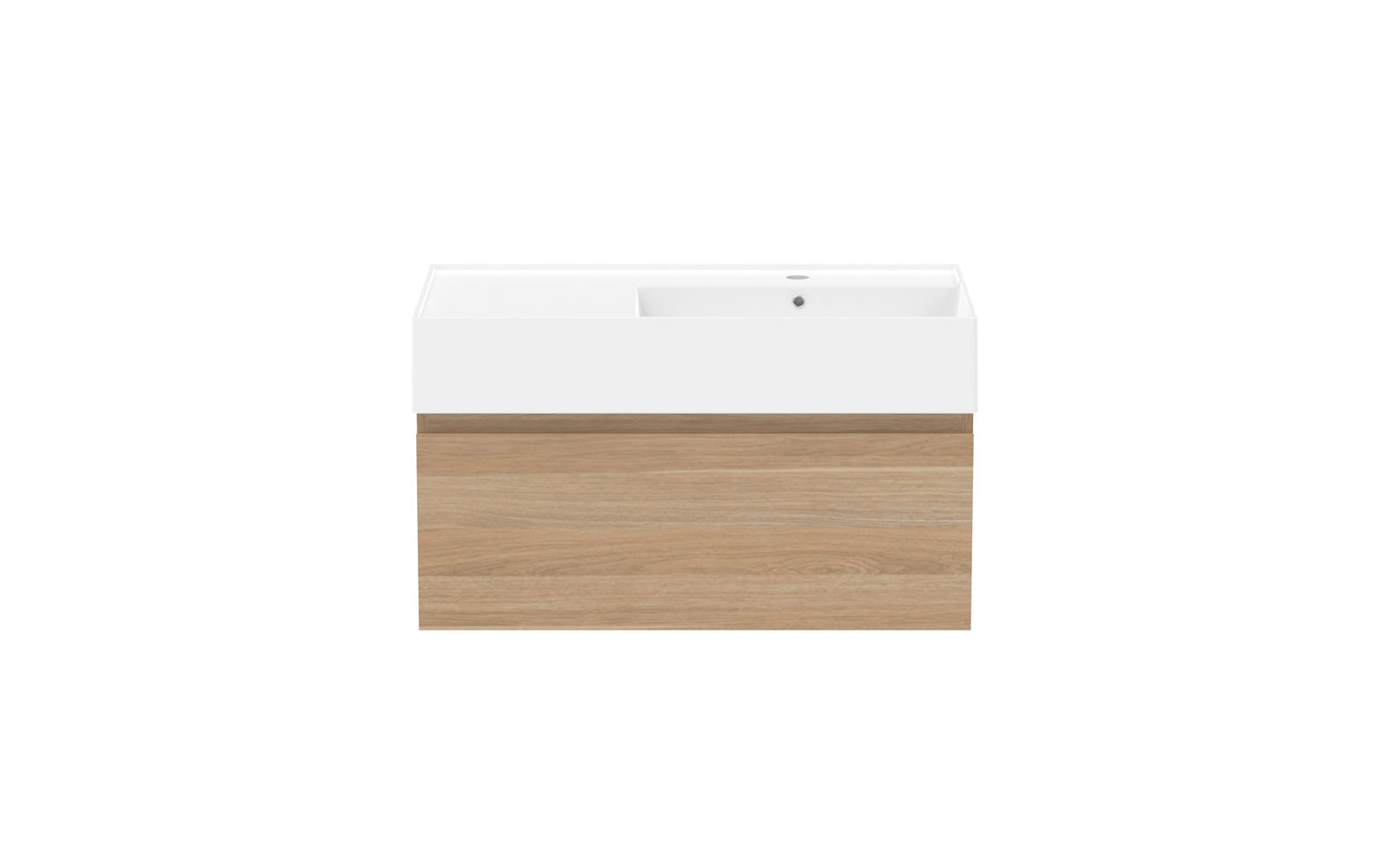ADP Capri Wall Hung Vanity 800mm right offset bowl, front view